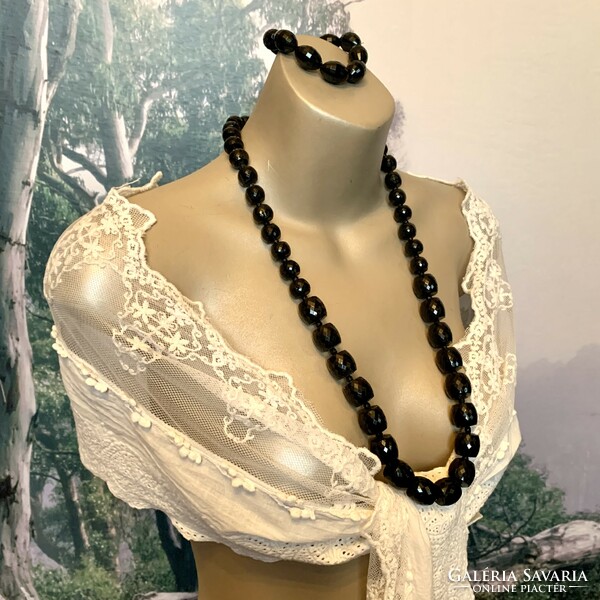 72 Cm Italian vintage necklace + bracelet from the 1970s/80s, flawless quality pearl necklaces