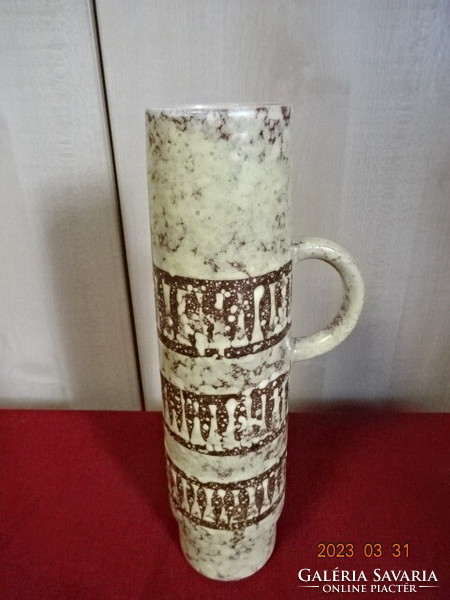 Magyar mázas kerámia váza, füles, magassága 29 cm. Jókai.