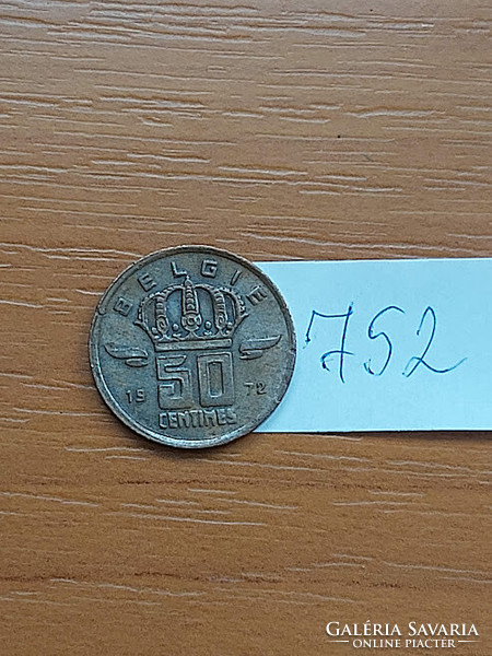 BELGIUM BELGIE 50 CENTIMES 1972  BÁNYÁSZ   752