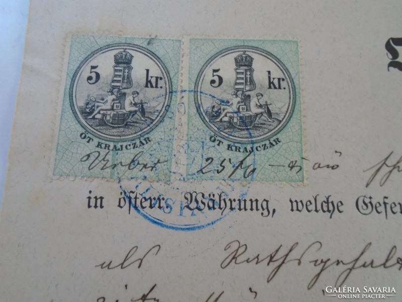 Za427.3 Old document - receipt - quittung - zeiden - black pile - 1879 - 25 frt duty stamps