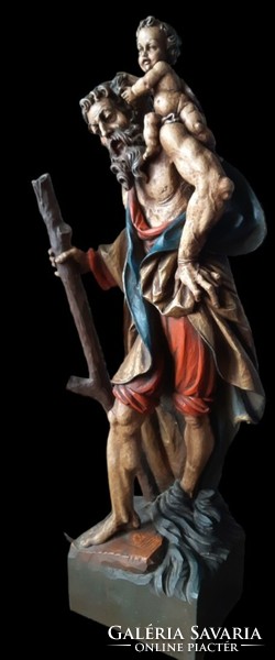 Saint Christopher wooden statue