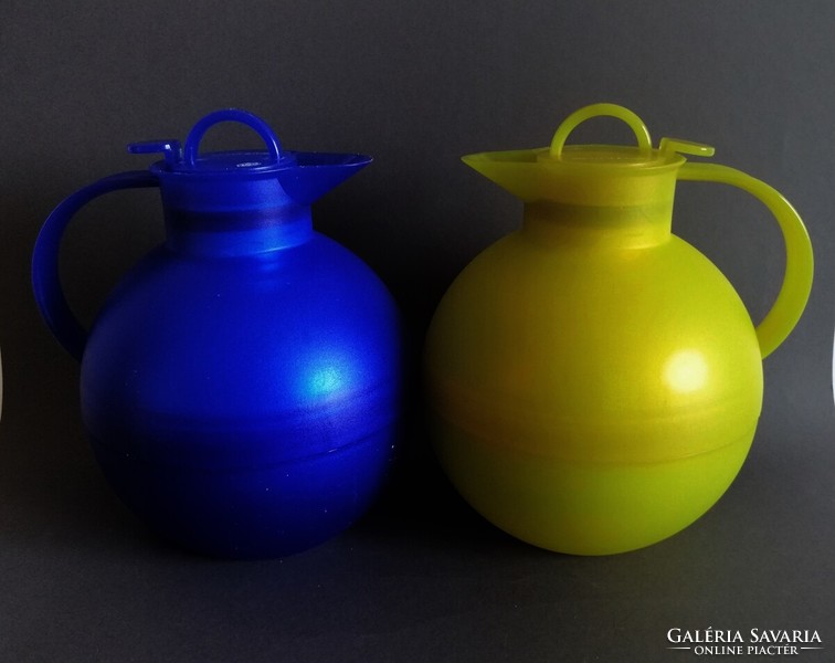 Ole palsby blue and yellow postmodern thermos/pourer, alfi 1980's