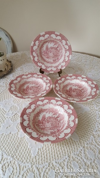 English ironstone tableware earthenware deep plate 4 pcs.