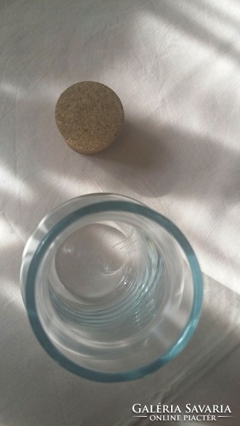 Ikea glass jug, spout with cork stopper