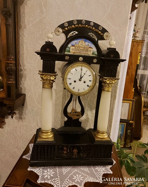 Antik Biedermeier gyönyörű asztali óra!