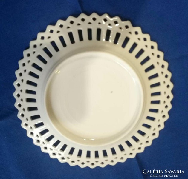 Antique violet decorative plate with openwork edges