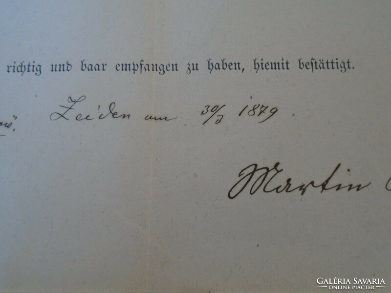Za427.6 Old document - receipt - quittung - zeiden - black pile - 1879 - 12 frt 50 kr duty stamps