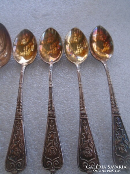 7 silver-plated double (thick silver-plated) mocha spoons