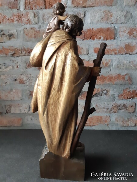 Saint Christopher wooden statue