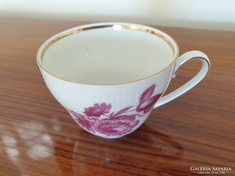 Old Bavarian porcelain cup small mug with pink flowers