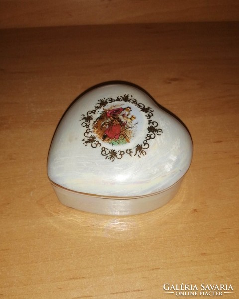 Jelenetes irizáló porcelán ékszertartó 9*9 cm (0-1)