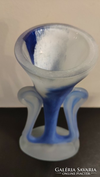 Savmaratott művész üveg váza art deco stílusban