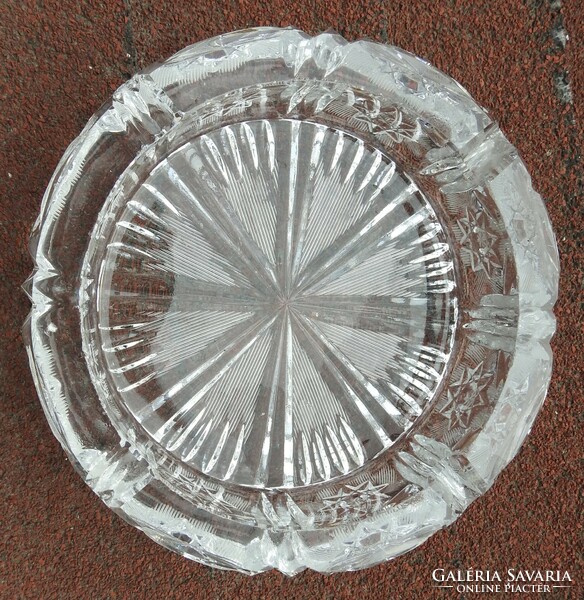 Súlyos vastag csiszolt üveg kristály nagy hamutál