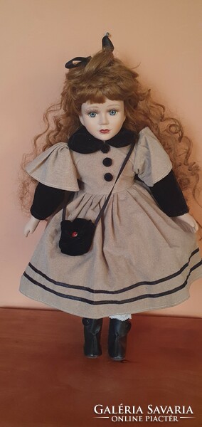 Doll with beautiful porcelain head and hands 40 cm