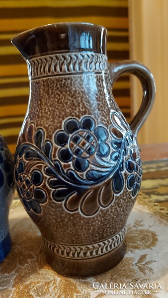 Marzi & remy ceramic vase blue glazed marked jug rare