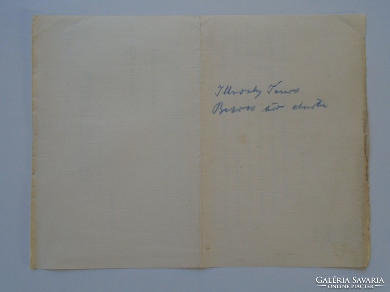 ZA432.20 Baross Szövetség - Ilovszky János  elnök  autográf köszönő  levele  1936