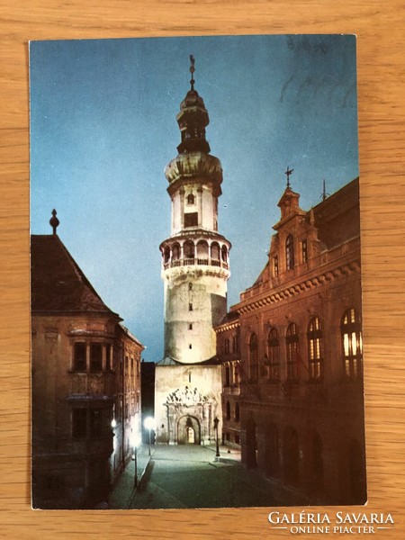 Sopron - Stornó house with the fire tower and the council house postcard