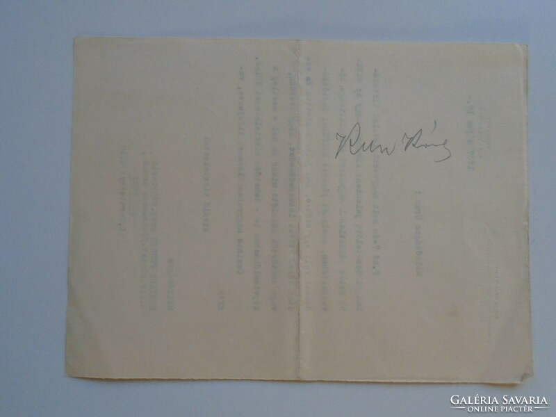 ZA432.21 Fonciere Biztosító Budapest -  Kún Károly igazgató levele  autográf aláírással 1937