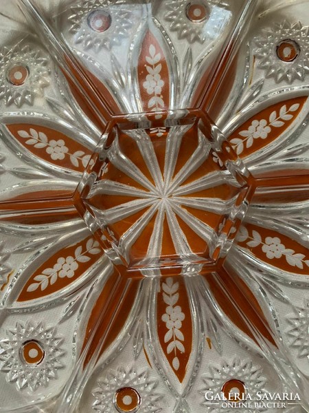 Antique lead crystal large serving bowl