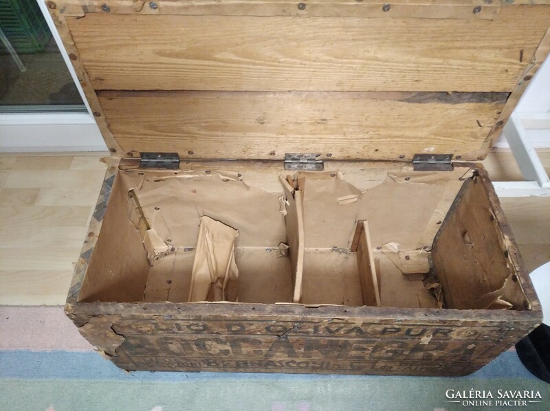 Old olive, wooden storage box, chest (Argentina)