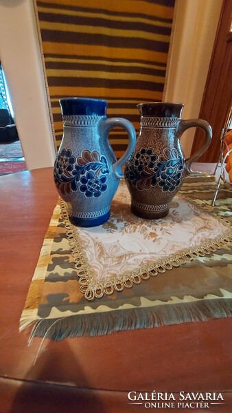 Marzi & remy ceramic vase blue glazed marked jug rare