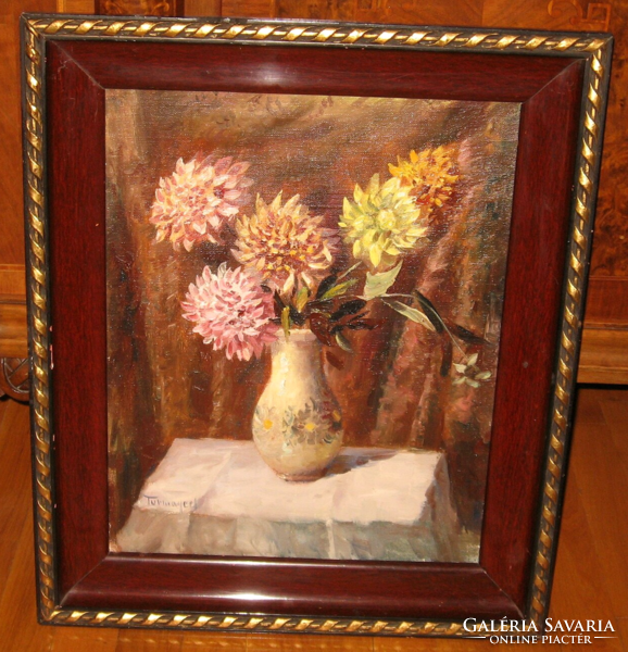 Dahlias guaranteed to be original Sándor Turmayer / 1879-1953 / flower still life