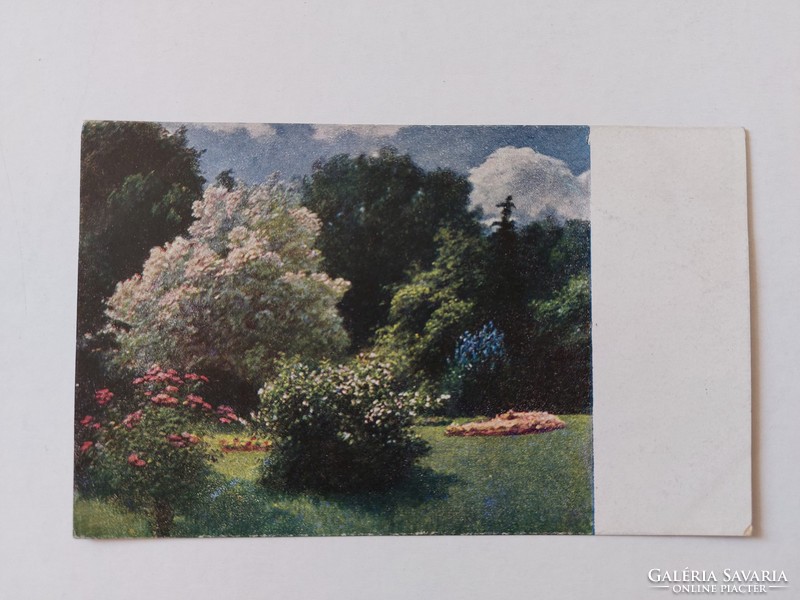 Old postcard Hungarian art postcard szinyei-merse: park detail