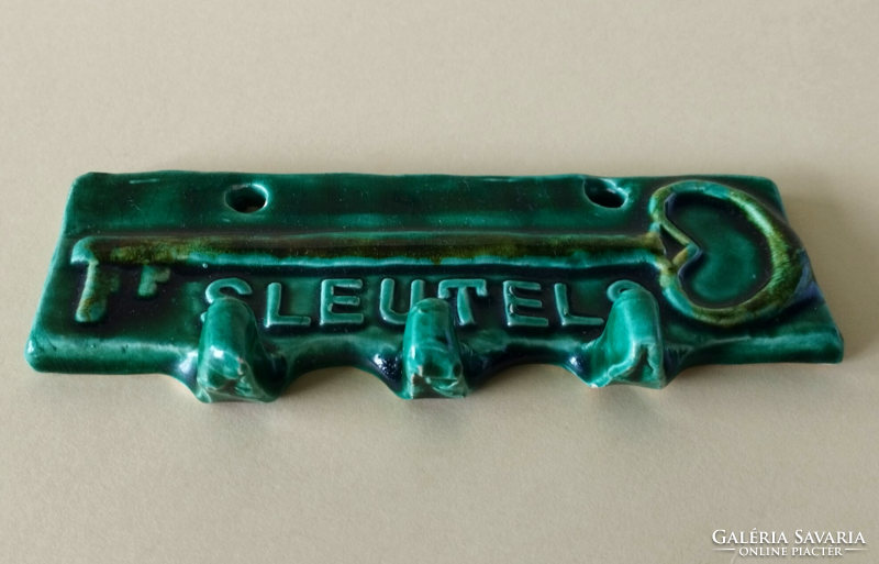 Vintage English ceramic wall key holder, hanger