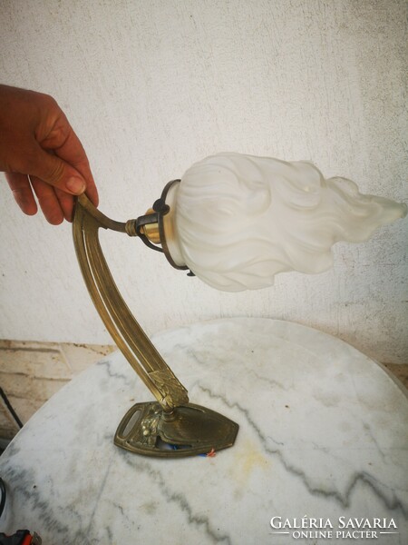 Díszes Szecessziós réz falkar fali lámpa eredeti antik