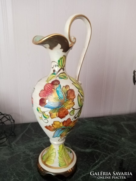 Antique Art Nouveau Rarity: Bequet Quaregnon Belgium Ceramic Jug / Pouring Carafe Vase