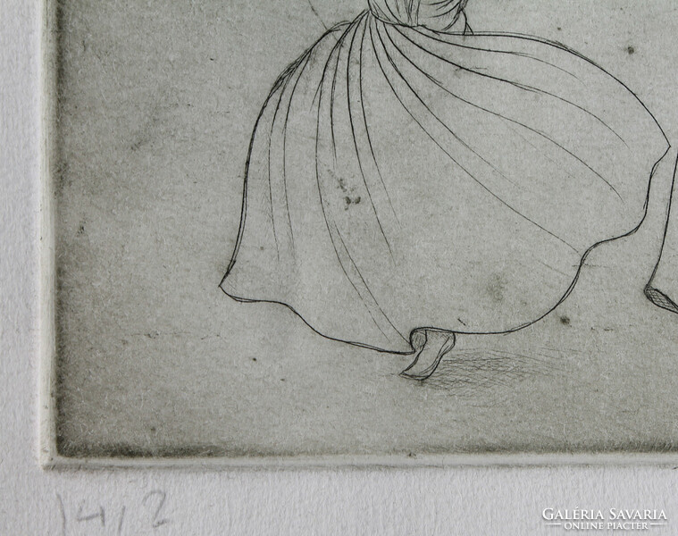 Oriental dancers etching