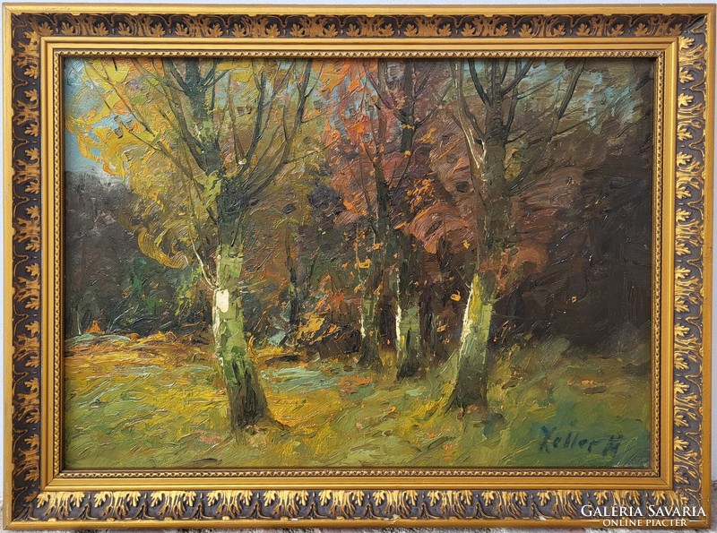 Zeller Mihály (1859 - 1915) Erdőbelső c. festménye Eredeti Garanciával !