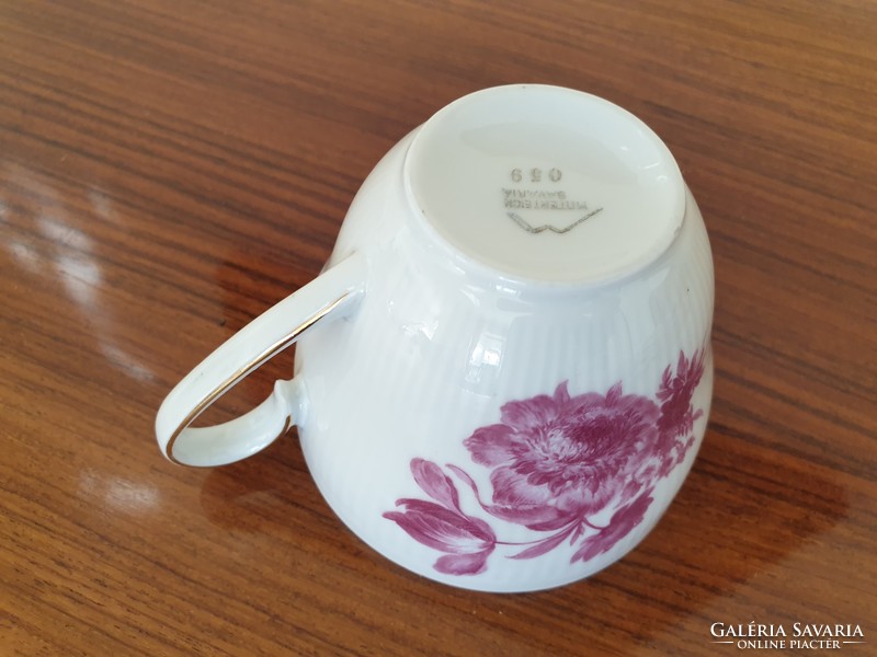 Old Bavarian porcelain cup small mug with pink flowers