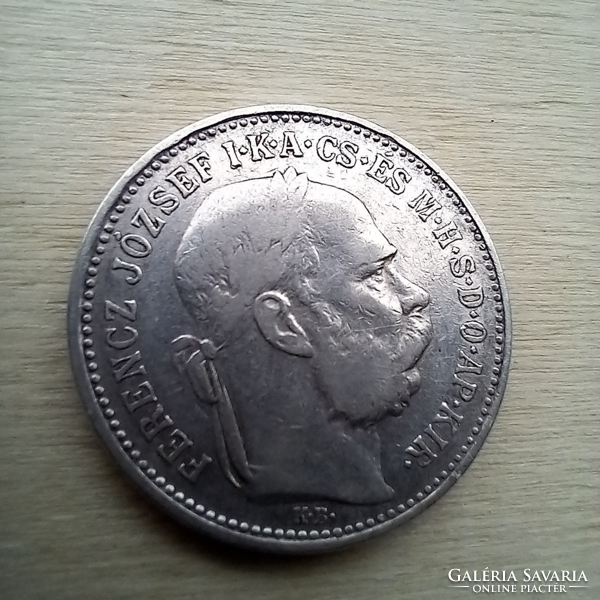 1893. évi 1 korona Ferenc József K.B. ezüst  VF extra...
