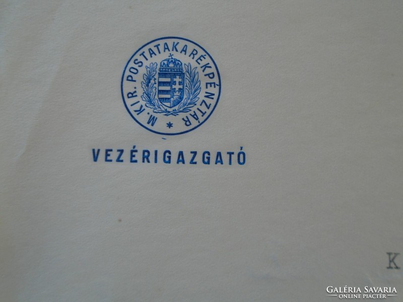 ZA432.12 Magyar Kir. Postatakarékpénztár Tormay Béla  vezérigazgató autográf levele  1929