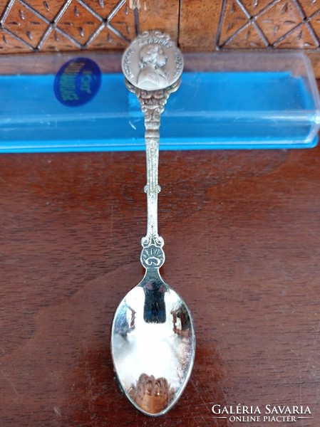 Silver-plated mosaic memory spoon in a box