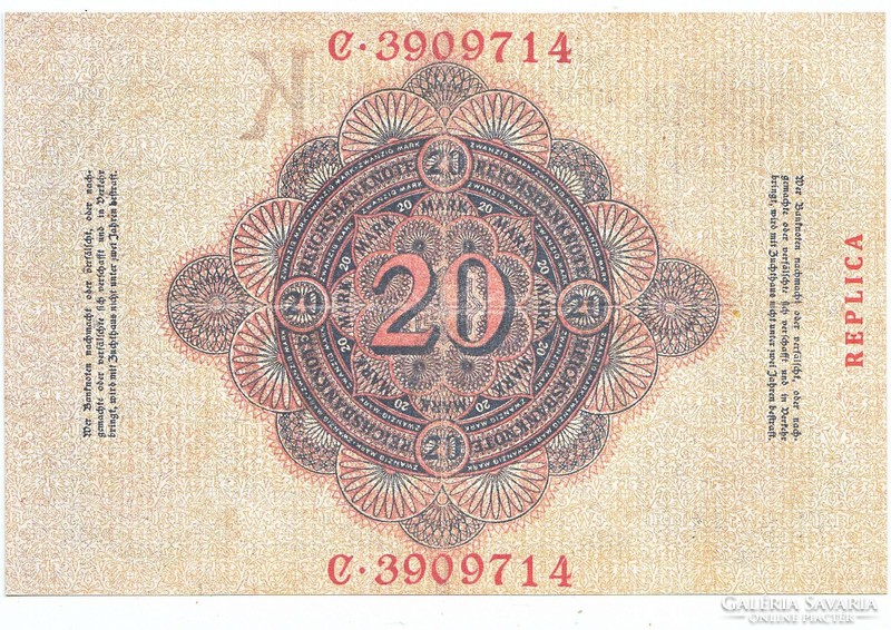 Germany 20 German gold marks 1908 replica