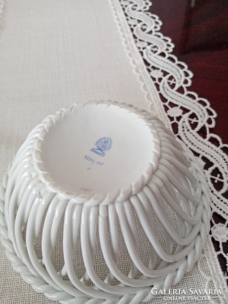 Apponyi mintás herendi porcelán kosárka , tálka