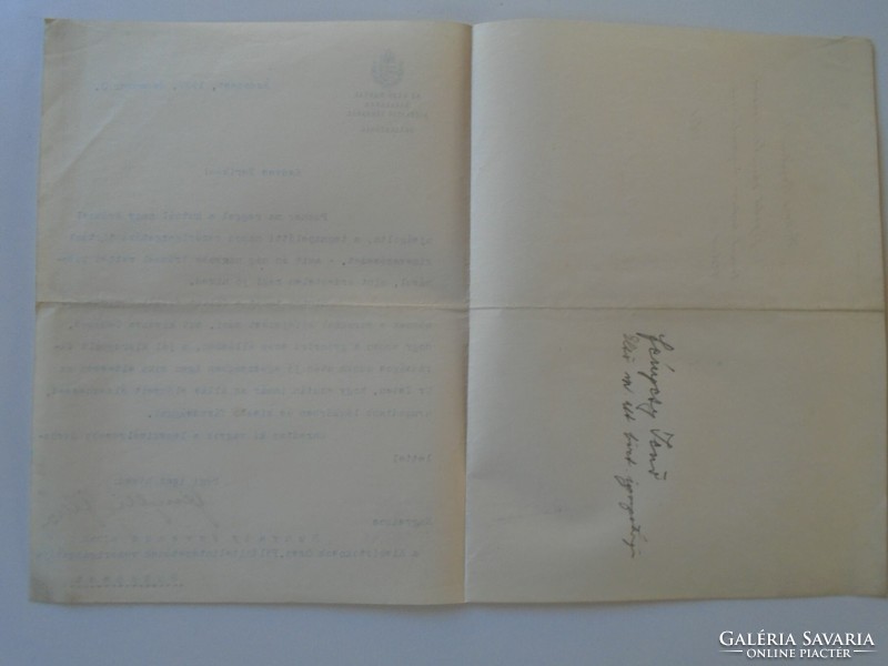 ZA432.24 Fényesy Jenő az Első Magyar Általános Biztosító Társaság aligazgatója-autográf levele 1927