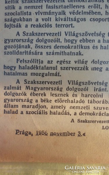 1956 flyer, Prague, Nov 3, 1956.