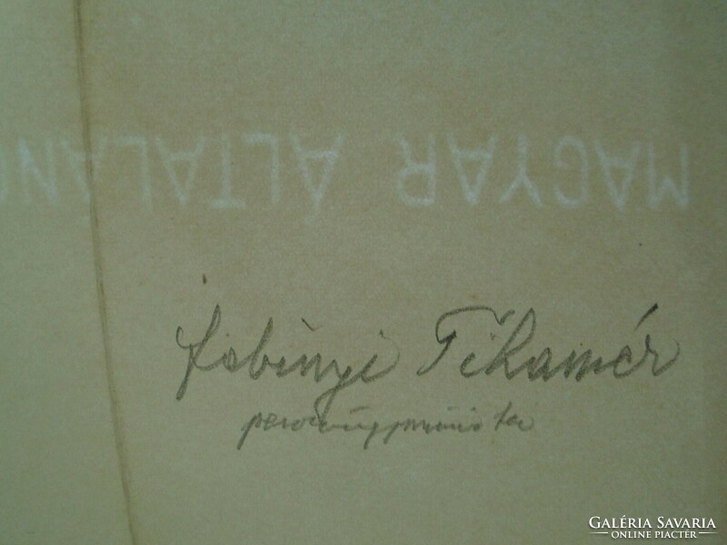 Za432.14 Tihamér Fabinyi's autograph letter written after his appointment as a member of the upper house of the Minister 1938