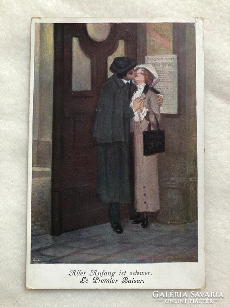 Antique romantic postcard -2.