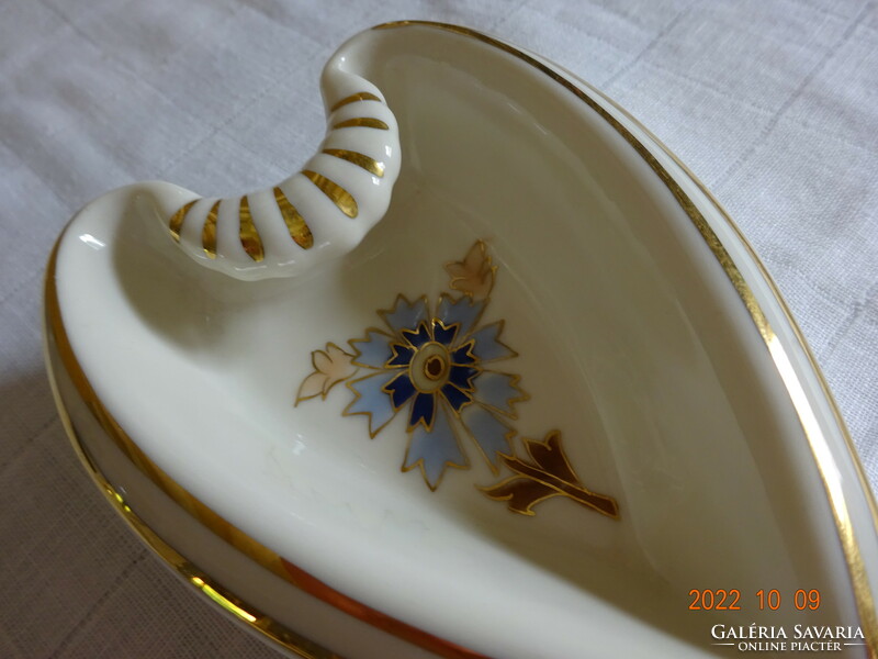 Zsolnay cornflower heart-shaped bowl, jewelry holder