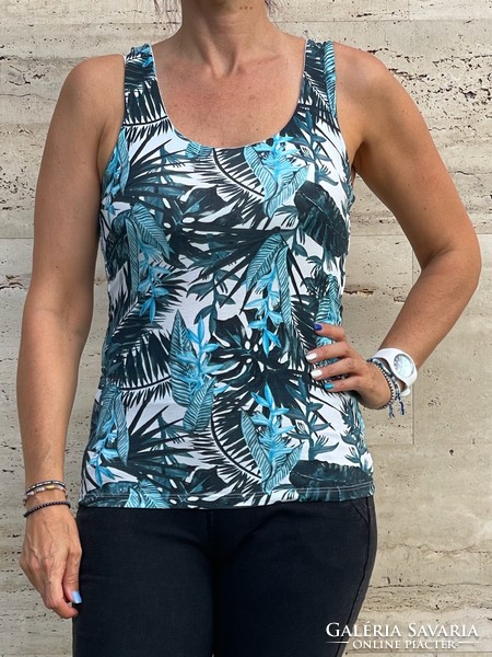 My77 sleeveless top with turquoise pattern