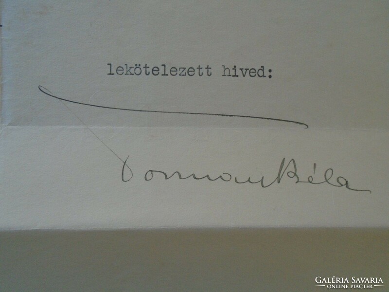Za432.12 Hungarian exp. Postatakarekpénztár general manager Béla Tormay's autograph letter, 1929