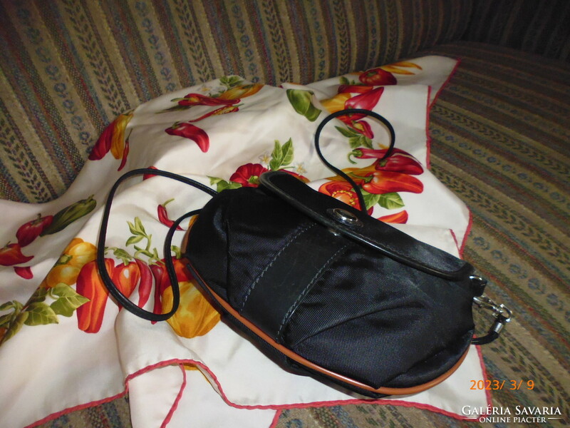 Vintage lancel ..Women's genuine leather / pearl canvas bag .
