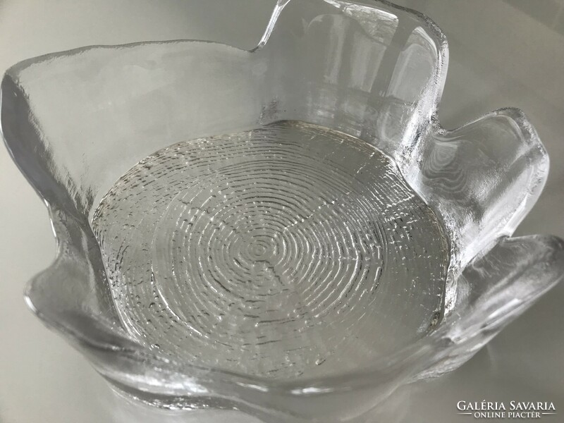 Vintage Swedish glass bowl, skruf glass, Bengt Edenfalk design