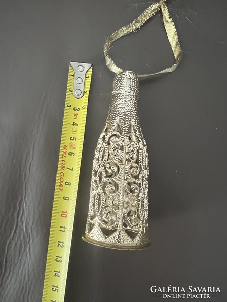 Old laced plastic champagne bottle Christmas tree decoration