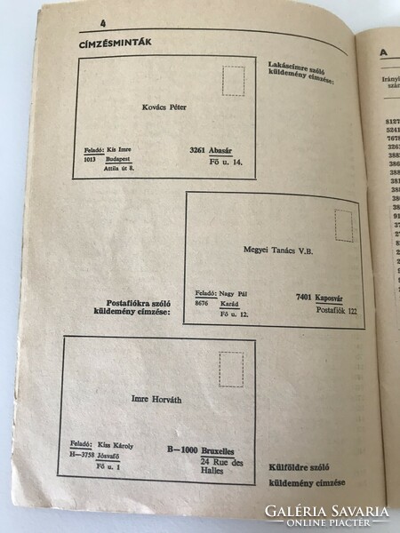 Postai irányítószámok jegyzéke (1972)