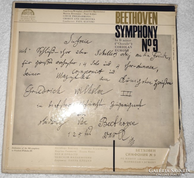 Beethoven symphony dupla bakelit lemez,  LP